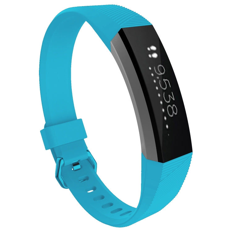 Solid Color Silicone Watch Band for FITBIT Alta / HR, Size: L(Sea Blue) - Watch Bands by buy2fix | Online Shopping UK | buy2fix