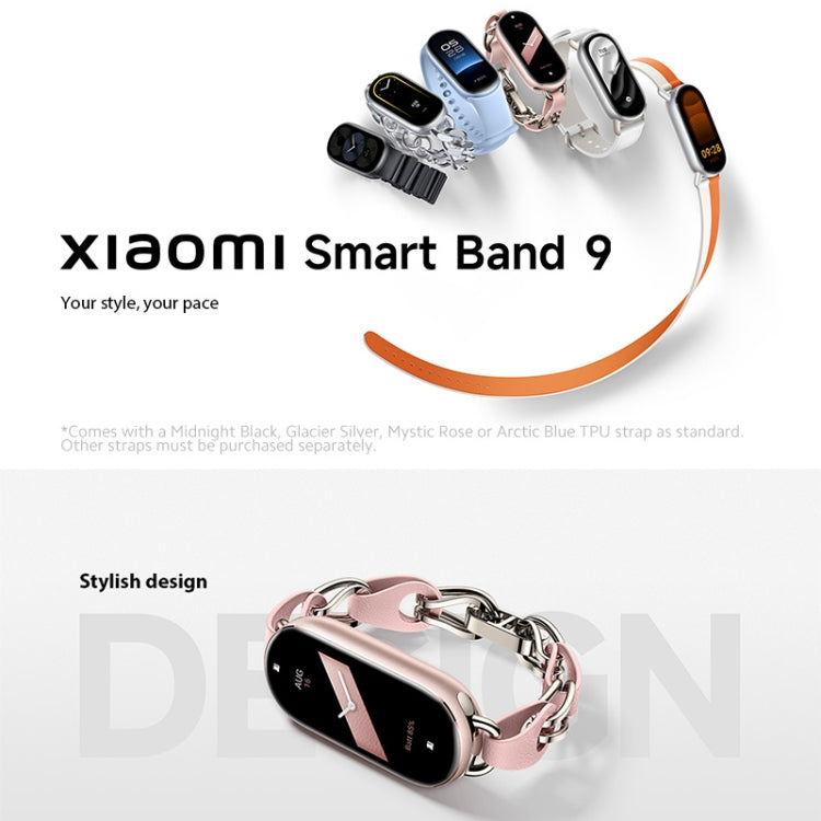 [HK Warehouse] Original Xiaomi Smart Band 9 Global 1.62 inch AMOLED Screen 5ATM Waterproof Smart Watch, Support Blood Oxygen / Heart Rate Monitor (Black) - Wearable Devices by Xiaomi | Online Shopping UK | buy2fix