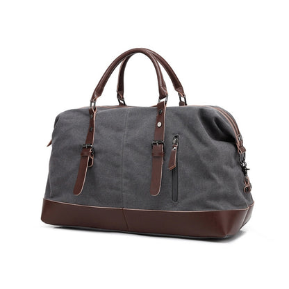 AUGUR 2012 Portable Casual Canvas Travel Handbag Baggage Shoulder Crossby Bag(Grey) - Handbags by AUGUR | Online Shopping UK | buy2fix