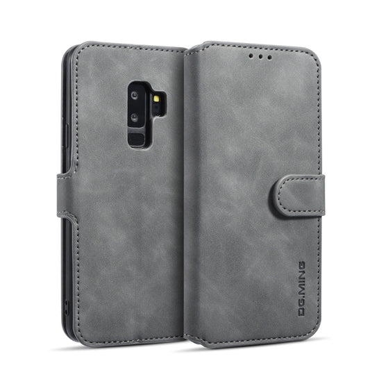 DG.MING Retro Oil Side Horizontal Flip Case with Holder & Card Slots & Wallet for Galaxy S9+(Grey) - Galaxy Phone Cases by DG.MING | Online Shopping UK | buy2fix