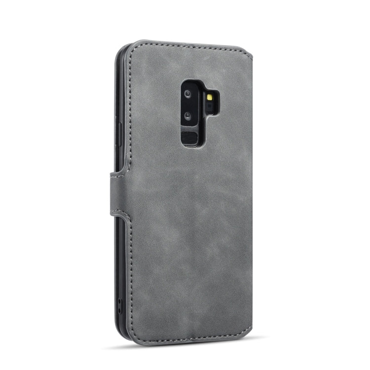 DG.MING Retro Oil Side Horizontal Flip Case with Holder & Card Slots & Wallet for Galaxy S9+(Grey) - Galaxy Phone Cases by DG.MING | Online Shopping UK | buy2fix