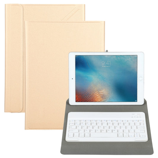 Universal Detachable Bluetooth Keyboard + Leather Tablet Case without Touchpad for iPad 9-10 inch, Specification:White Keyboard(Gold) - Universal by buy2fix | Online Shopping UK | buy2fix