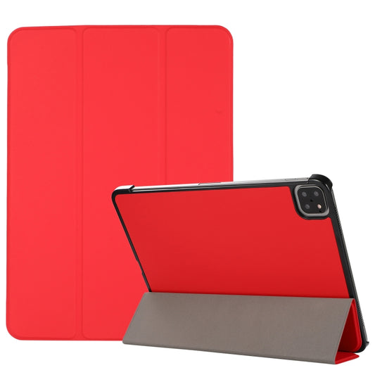 3-folding Skin Texture Horizontal Flip TPU + PU Leather Case with Holder For iPad Air 11 2024 / 2022 / 2020 10.9 (Red) - iPad Air (2022) / (2020) 10.9 Cases by buy2fix | Online Shopping UK | buy2fix