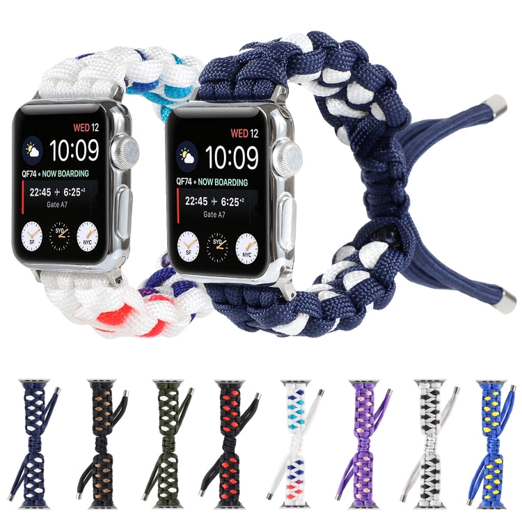 Braided Umbrella Cord Watch Band For Apple Watch Ultra 49mm&Watch Ultra 2 49mm / Series 9&8&7 45mm / SE 3&SE 2&6&SE&5&4 44mm / 3&2&1 42mm(Purple) - Watch Bands by buy2fix | Online Shopping UK | buy2fix