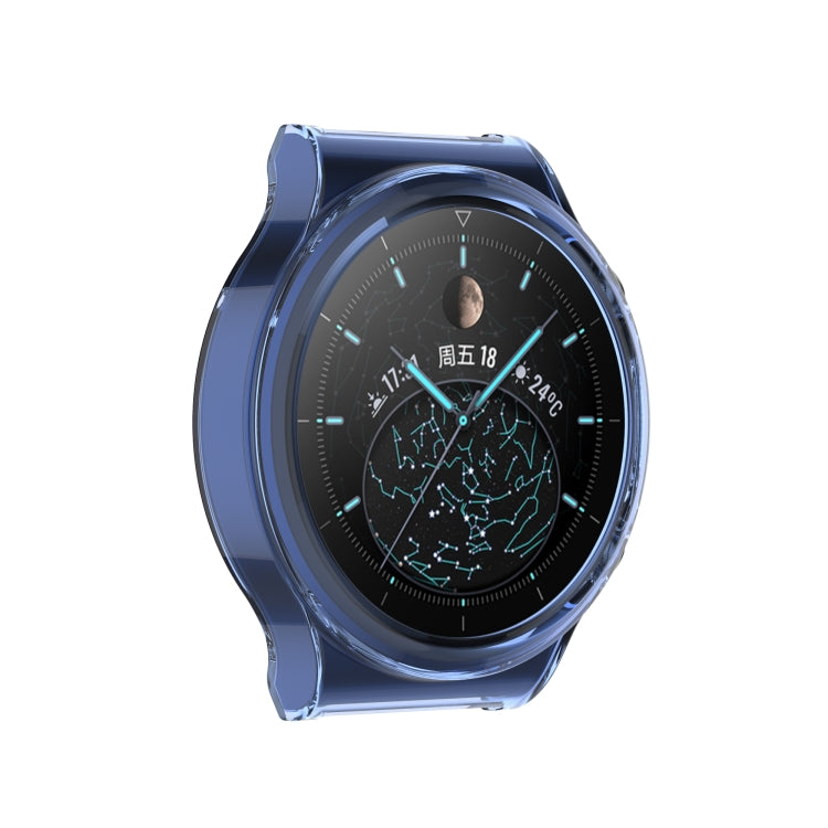 For Huawei Watch GT 2 Pro / GT 2 ECG Half Coverage Hollowed TPU Protective Case(Transparent Blue) - Watch Cases by buy2fix | Online Shopping UK | buy2fix