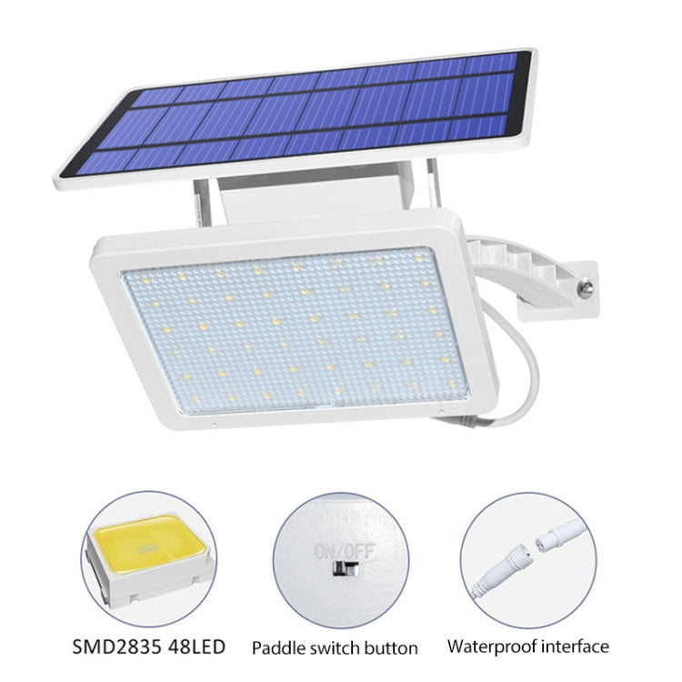 48 LED Detachable Solar Light IP65 Waterproof Outdoor Courtyard LED Street Lamp, Light Color:Warm Light(White) - Solar Lights by buy2fix | Online Shopping UK | buy2fix