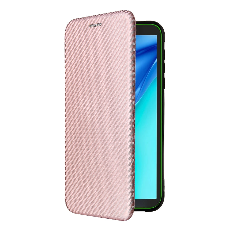 For Blackview BV6300 Pro Carbon Fiber Texture Horizontal Flip TPU + PC + PU Leather Case with Card Slot(Pink) - More Brand by buy2fix | Online Shopping UK | buy2fix