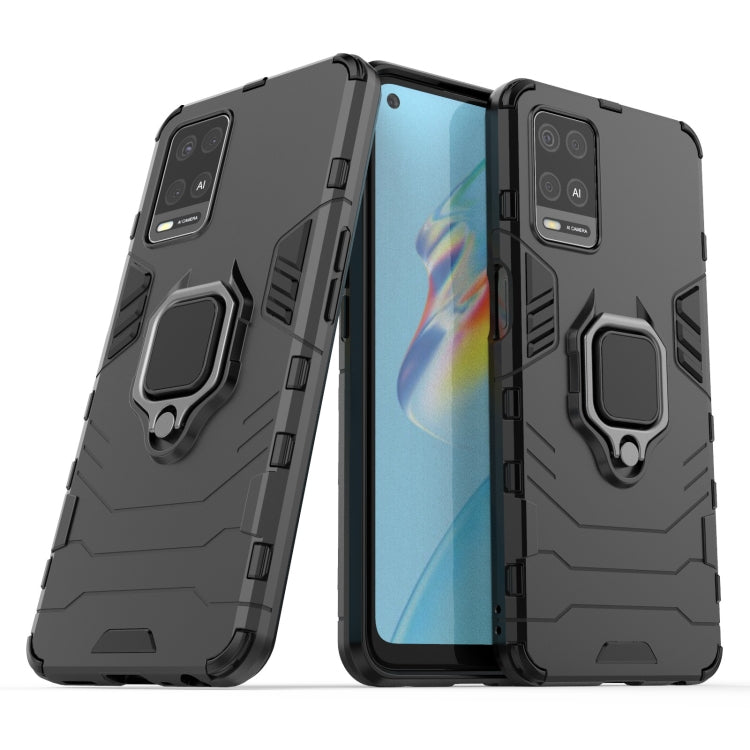 For OPPO A54 4G Shockproof PC + TPU Protective Case with Magnetic Ring Holder(Black) - OPPO Cases by buy2fix | Online Shopping UK | buy2fix