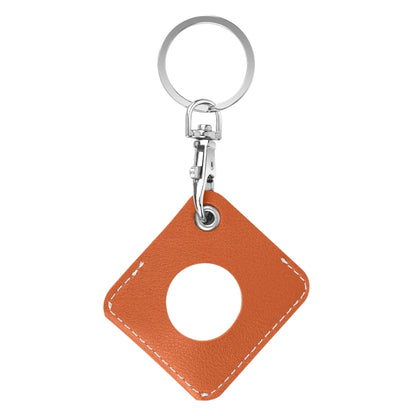 Square PU Leather Case Shockproof Anti-scratch Protective Cover with Keychain Ring Loop For AirTag(Orange) - Key Chain Series by MOMAX | Online Shopping UK | buy2fix