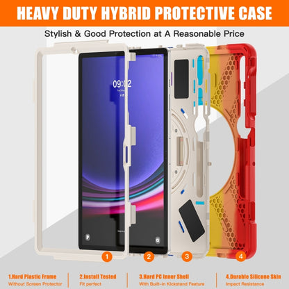 For Samsung Galaxy Tab S7 FE T730 / S7+ / S9+ /S8+ Silicone + PC Protective Case with Holder & Shoulder Strap(Colorful Red) - Other Galaxy Tab PC by buy2fix | Online Shopping UK | buy2fix