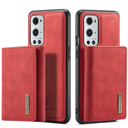 For OnePlus 9 Pro DG.MING M1 Series 3-Fold Multi Card Wallet  Back Cover Shockproof Case with Holder Function(Red) -  by DG.MING | Online Shopping UK | buy2fix