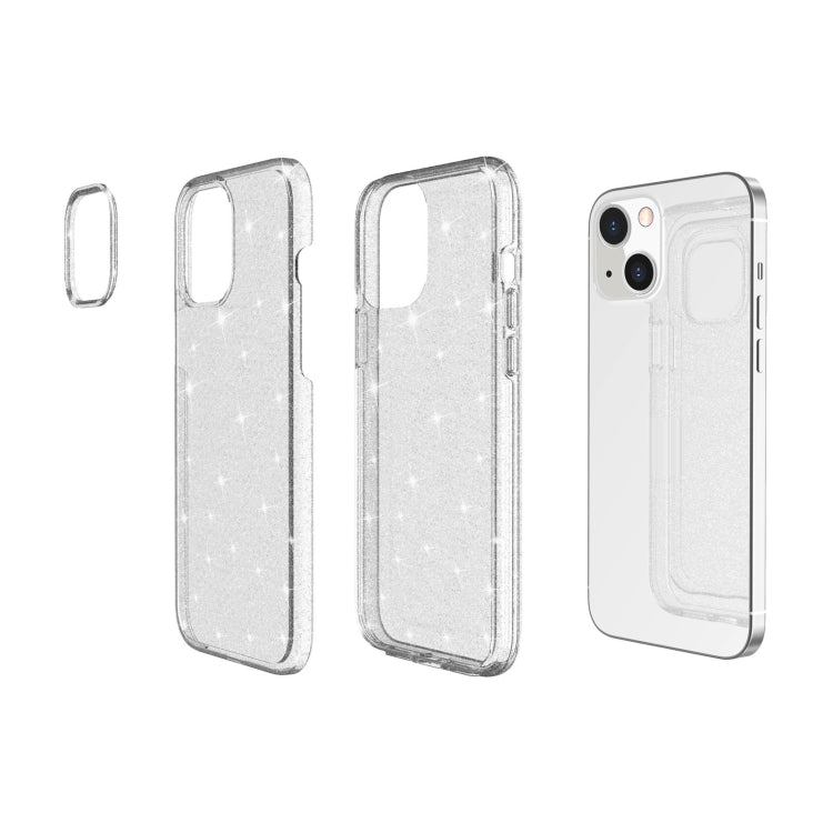 For iPhone 13 mini Shockproof Terminator Style Glitter Powder Protective Case (White) - iPhone 13 mini Cases by buy2fix | Online Shopping UK | buy2fix