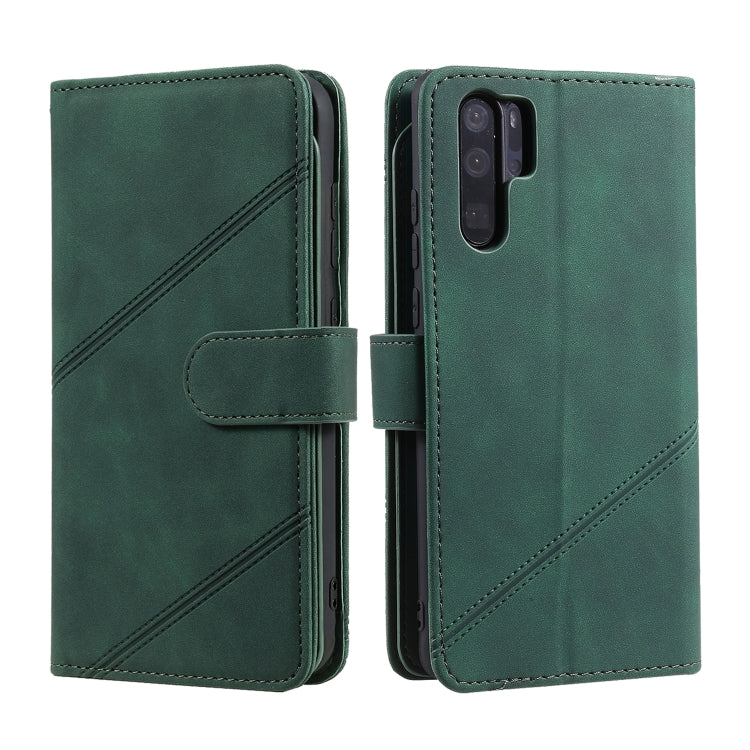 For Huawei P30 Pro Skin Feel Business Horizontal Flip PU Leather Case with Holder & Multi-Card Slots & Wallet & Lanyard & Photo Frame(Green) - Huawei Cases by buy2fix | Online Shopping UK | buy2fix