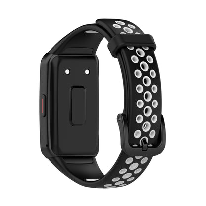 For Huawei Band 6 / Honor Band 6 Universal Two-color Breathable Silicone Watch Band(Black White) - Watch Bands by buy2fix | Online Shopping UK | buy2fix