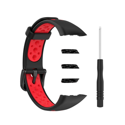 For Huawei Band 6 / Honor Band 6 Universal Two-color Breathable Silicone Watch Band(Black Red) - Watch Bands by buy2fix | Online Shopping UK | buy2fix