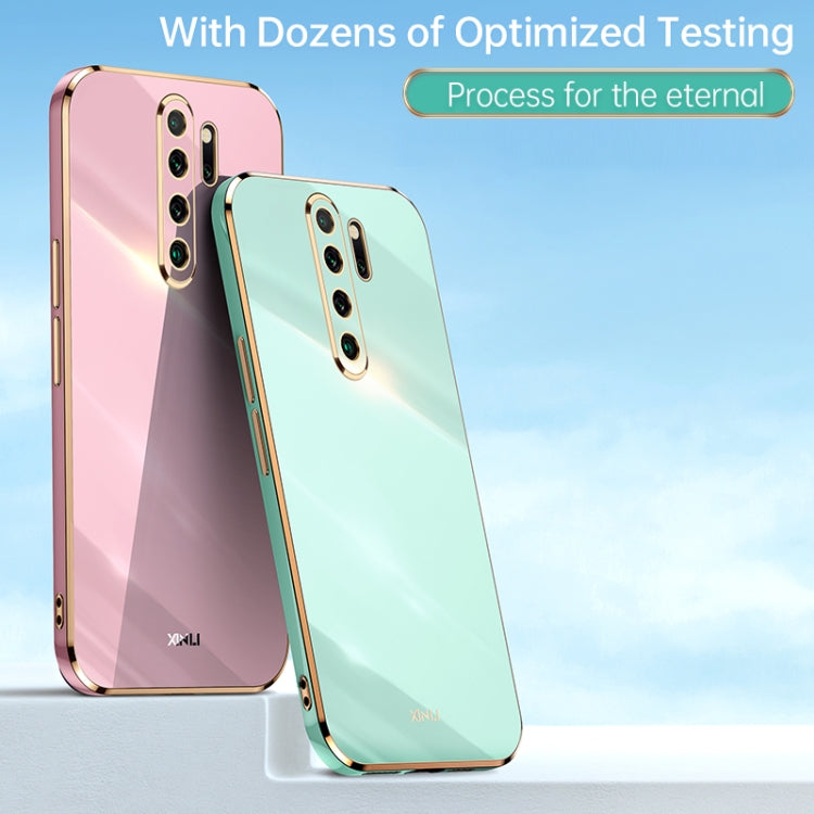 For Xiaomi Redmi Note 8 Pro XINLI Straight 6D Plating Gold Edge TPU Shockproof Case(Mint Green) - Xiaomi Cases by XINLI | Online Shopping UK | buy2fix