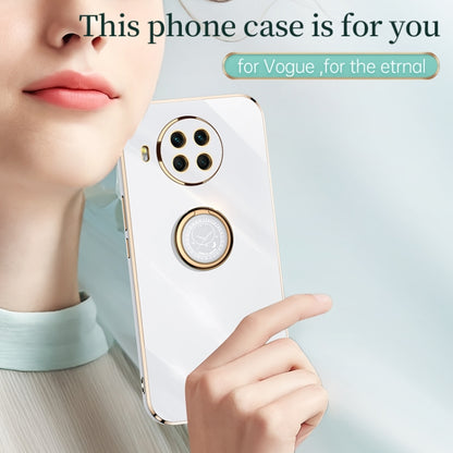 For Xiaomi Mi 10T Lite 5G XINLI Straight 6D Plating Gold Edge TPU Shockproof Case with Ring Holder(White) - Xiaomi Cases by XINLI | Online Shopping UK | buy2fix