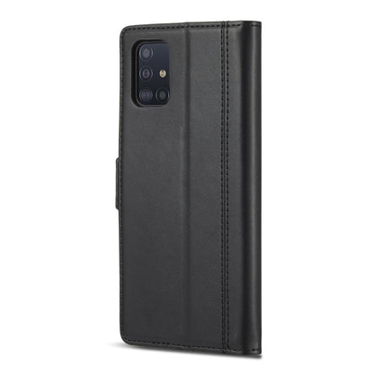 For Samsung Galaxy A02s LC.IMEEKE Magnetic Buckle PU + TPU Horizontal Flip Leather Case with Holder & Card Slots & Wallet(Black) - Galaxy Phone Cases by LC.IMEEKE | Online Shopping UK | buy2fix