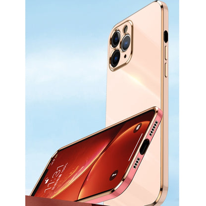 For iPhone 11 XINLI Straight 6D Plating Gold Edge TPU Shockproof Case (Pink) - iPhone 11 Cases by XINLI | Online Shopping UK | buy2fix