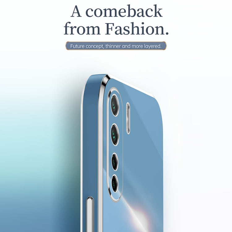 For OPPO A91 XINLI Straight 6D Plating Gold Edge TPU Shockproof Case(Celestial Blue) - OPPO Cases by XINLI | Online Shopping UK | buy2fix