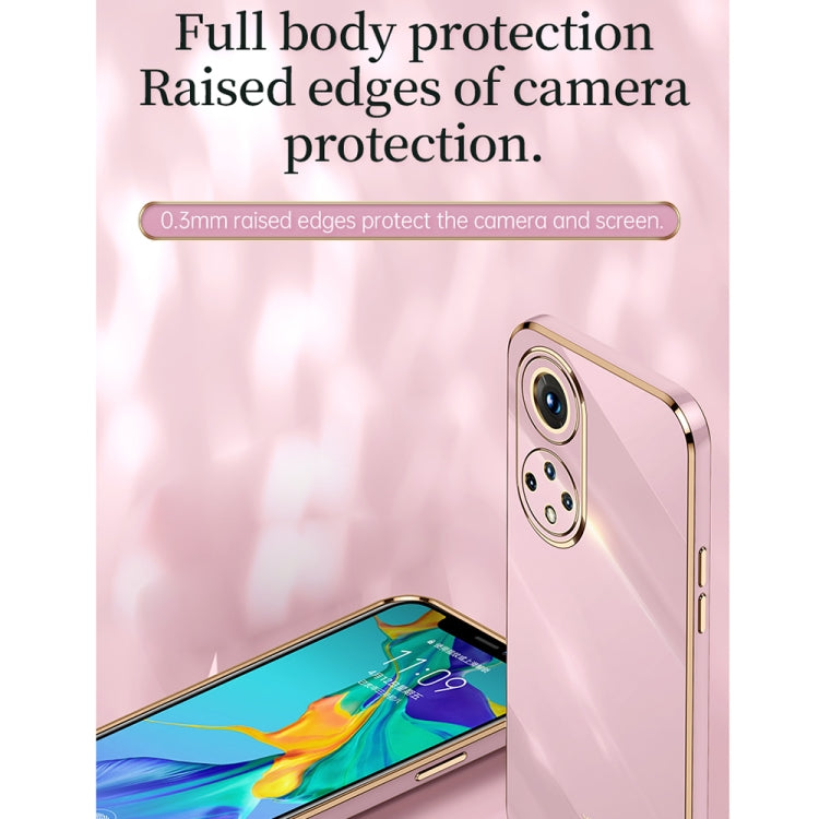 For Honor 50 XINLI Straight 6D Plating Gold Edge TPU Shockproof Case with Ring Holder(Celestial Blue) - Honor Cases by XINLI | Online Shopping UK | buy2fix