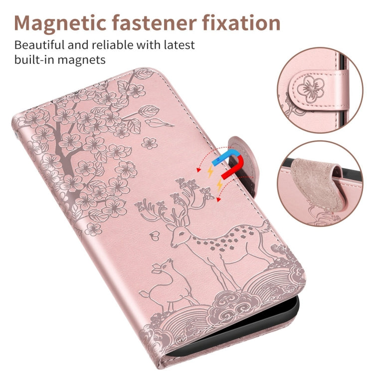 For Xiaomi Redmi Note 9 Sika Deer Embossing Pattern Horizontal Flip PU Leather Case with Holder & Card Slot & Wallet & Photo Frame(Rose Gold) - Xiaomi Cases by buy2fix | Online Shopping UK | buy2fix