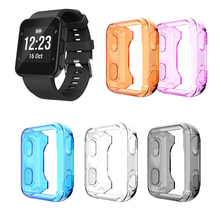 For Garmin Forerunner 35 / 30 TPU Half-pack Candy Color Protective Case(Transparent) - Watch Cases by buy2fix | Online Shopping UK | buy2fix