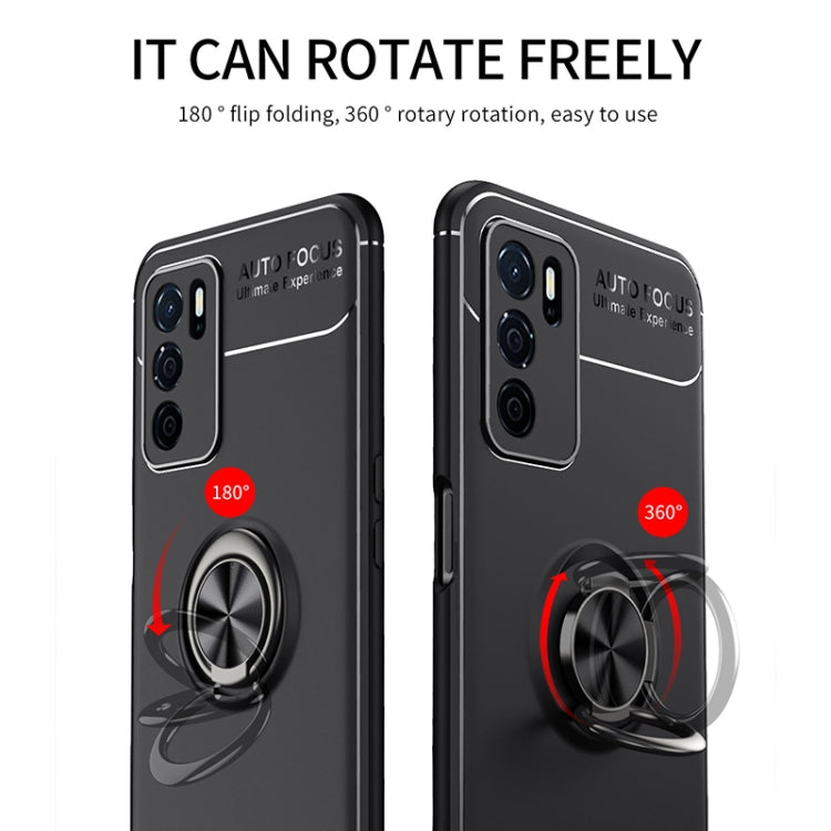 For OPPO A16 Metal Ring Holder 360 Degree Rotating TPU Case(Black) - OPPO Cases by buy2fix | Online Shopping UK | buy2fix