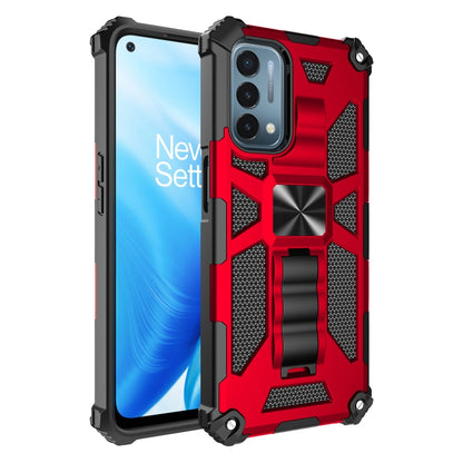 For OPPO A54 4G / A55 5G Shockproof TPU + PC Magnetic Protective Case with Holder(Red) - OPPO Cases by buy2fix | Online Shopping UK | buy2fix