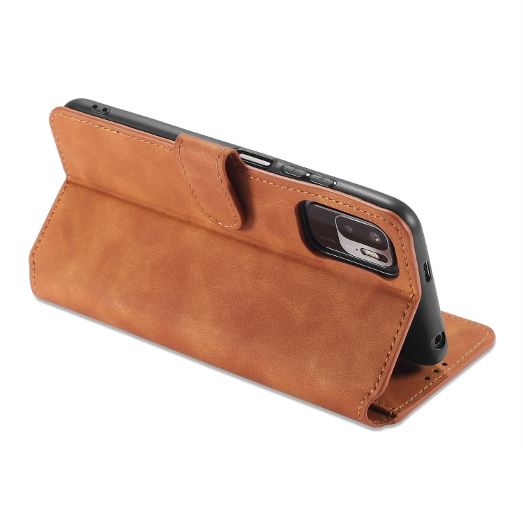 For Xiaomi Redmi Note 10 5G DG.MING Retro Oil Side Horizontal Flip Leather Case with Holder & Card Slots & Wallet(Brown) - Xiaomi Cases by DG.MING | Online Shopping UK | buy2fix