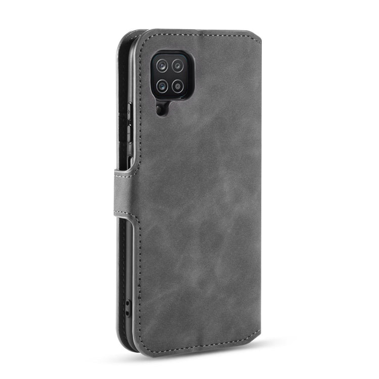 For Samsung Galaxy A22 4G DG.MING Retro Oil Side Horizontal Flip Leather Case with Holder & Card Slots & Wallet(Grey) - Galaxy Phone Cases by DG.MING | Online Shopping UK | buy2fix