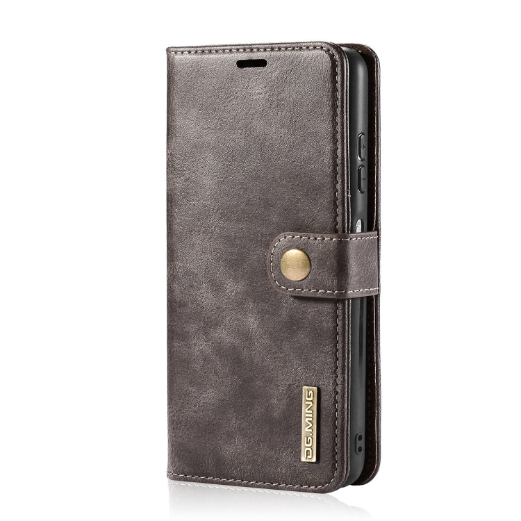 For Samsung Galaxy A22 5G DG.MING Crazy Horse Texture Flip Detachable Magnetic Leather Case with Holder & Card Slots & Wallet(Grey) - Galaxy Phone Cases by DG.MING | Online Shopping UK | buy2fix