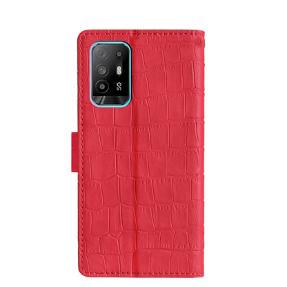 For OPPO A94 5G / F19 Pro+ / Reno5 Z Skin Feel Crocodile Texture Magnetic Clasp Horizontal Flip PU Leather Case with Holder & Card Slots & Wallet(Red) - OPPO Cases by buy2fix | Online Shopping UK | buy2fix