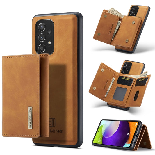 For Samsung Galaxy A52 5G / 4G DG.MING M1 Series 3-Fold Multi Card Wallet  Back Cover Shockproof Case with Holder Function(Brown) - Galaxy Phone Cases by DG.MING | Online Shopping UK | buy2fix