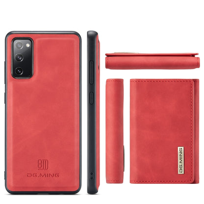 For Samsung Galaxy S20 FE DG.MING M1 Series 3-Fold Multi Card Wallet  Back Cover Shockproof Case with Holder Function(Red) - Galaxy S20 FE Cases by DG.MING | Online Shopping UK | buy2fix