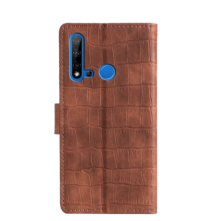 For Huawei P20 Lite 2019 Skin Feel Crocodile Texture Magnetic Clasp Horizontal Flip PU Leather Case with Holder & Card Slots & Wallet(Brown) - Huawei Cases by buy2fix | Online Shopping UK | buy2fix