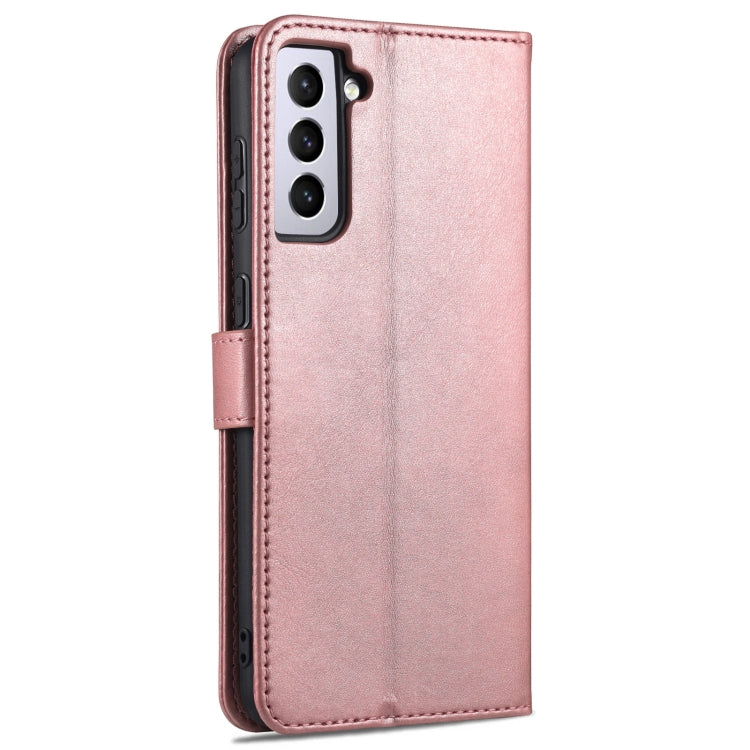 For Samsung Galaxy S21 FE 5G AZNS Skin Feel Calf Texture Horizontal Flip Leather Case with Card Slots & Holder & Wallet(Rose Gold) - Galaxy Phone Cases by AZNS | Online Shopping UK | buy2fix