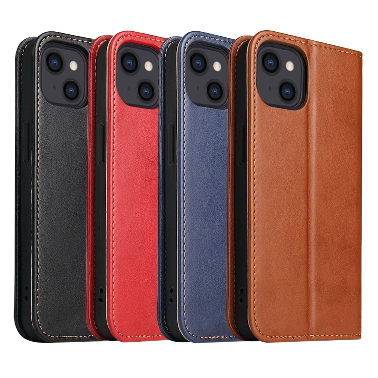 For iPhone 13 Fierre Shann PU Leather Texture Horizontal Flip Leather Case with Holder & Card Slots & Wallet(Red) - iPhone 13 Cases by FIERRE SHANN | Online Shopping UK | buy2fix