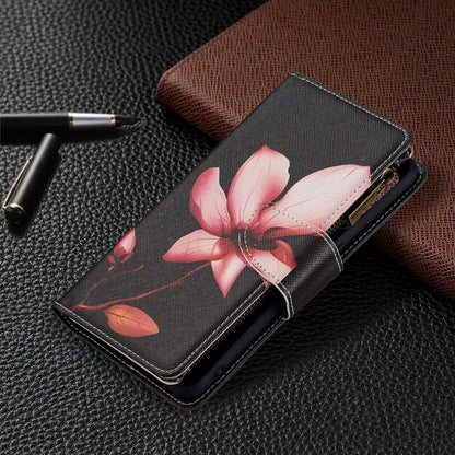 For OPPO Reno5 5G Colored Drawing Pattern Zipper Horizontal Flip Leather Case with Holder & Card Slots & Wallet(Lotus) - OPPO Cases by buy2fix | Online Shopping UK | buy2fix