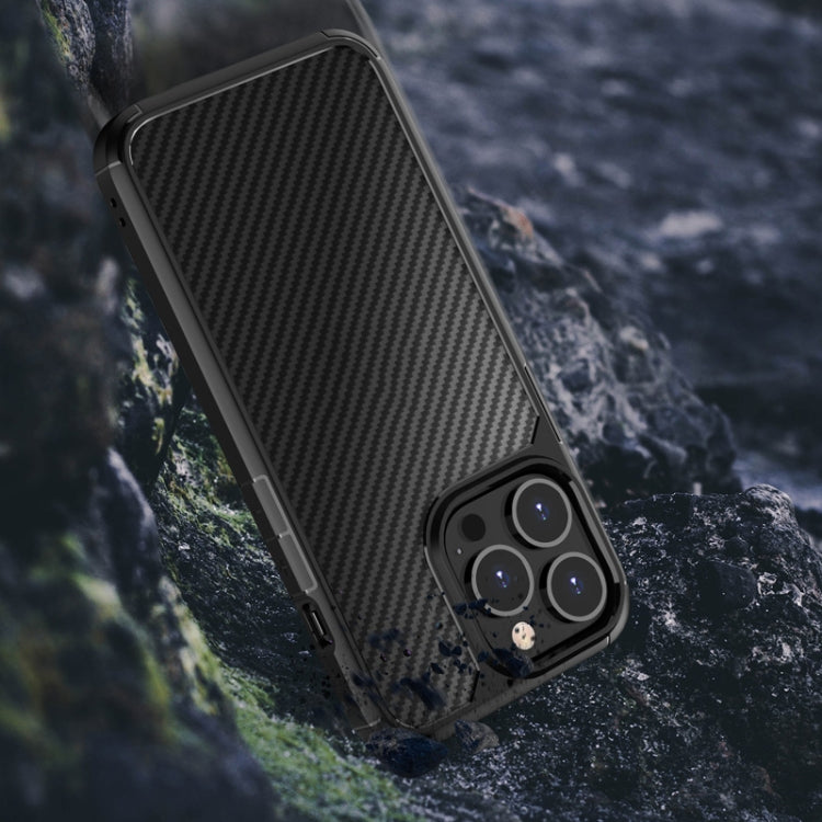 For iPhone 13 mini Pioneer Carbon Fiber Texture Shockproof TPU + PC Case (Black) - iPhone 13 mini Cases by buy2fix | Online Shopping UK | buy2fix