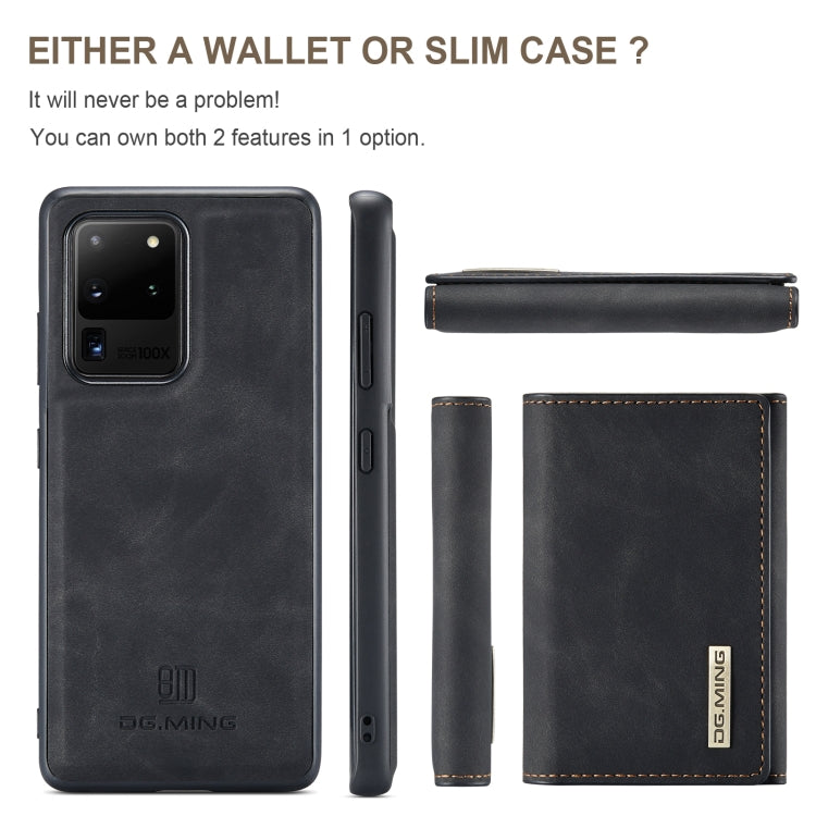 For Samsung Galaxy S20 Ultra DG.MING M1 Series 3-Fold Multi Card Wallet  Back Cover Shockproof Case with Holder Function(Black) - Galaxy Phone Cases by DG.MING | Online Shopping UK | buy2fix