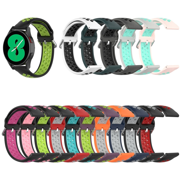 For Samsung Galaxy Watch4 Classic 46mm Two-color Silicone Watch Band(Black Mint Green) - Watch Bands by buy2fix | Online Shopping UK | buy2fix