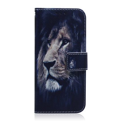 For Sony Xperia 5 Coloured Drawing Pattern Horizontal Flip PU Leather Case with Holder & Card Slots & Wallet(Lion) - Sony Cases by buy2fix | Online Shopping UK | buy2fix