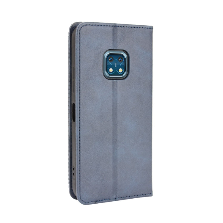 For Nokia XR20 Magnetic Buckle Retro Crazy Horse Texture Horizontal Flip Leather Case with Holder & Card Slots & Photo Frame(Blue) - Nokia Cases by buy2fix | Online Shopping UK | buy2fix