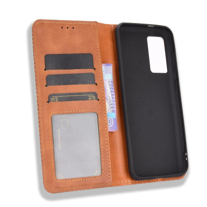 For Oukitel C21 Magnetic Buckle Retro Crazy Horse Texture Horizontal Flip Leather Case with Holder & Card Slots & Photo Frame(Brown) - More Brand by buy2fix | Online Shopping UK | buy2fix