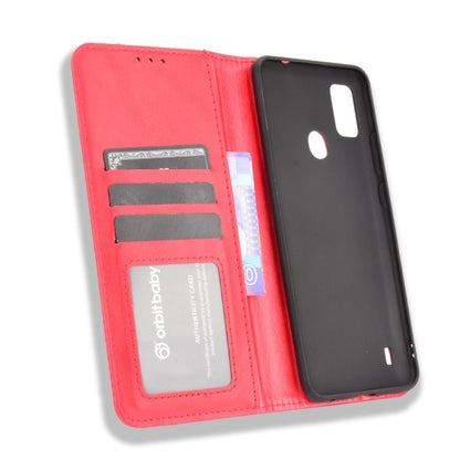 For ZTE Blade A51 Magnetic Buckle Retro Crazy Horse Texture Horizontal Flip Leather Case with Holder & Card Slots & Photo Frame(Red) - ZTE Cases by buy2fix | Online Shopping UK | buy2fix