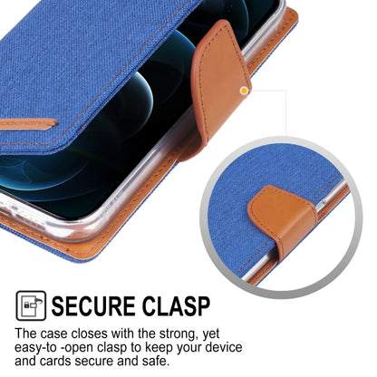 For iPhone 13 Pro GOOSPERY CANVAS DIARY Cross Texture Horizontal Flip Leather Case with Holder& Card Slots & Wallet (Blue) - iPhone 13 Pro Cases by GOOSPERY | Online Shopping UK | buy2fix