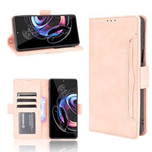 For Motorola Moto Edge 20 Pro/Edge S Pro Skin Feel Calf Pattern Horizontal Flip Leather Case with Holder & Card Slots & Photo Frame(Pink) - Motorola Cases by buy2fix | Online Shopping UK | buy2fix