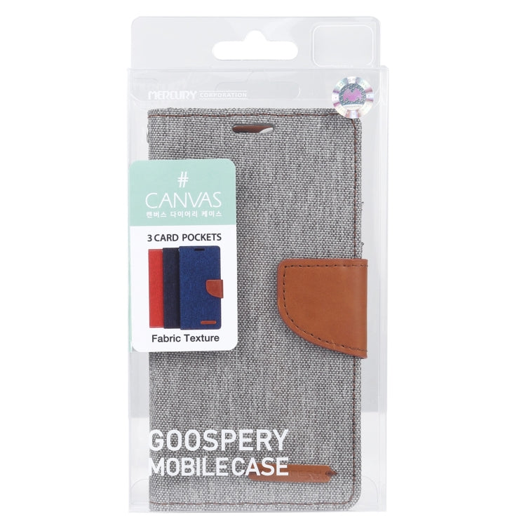 For iPhone 13 GOOSPERY CANVAS DIARY Canvas Texture Horizontal Flip PU Leather Case with Holder & Card Slots & Wallet(Grey) - iPhone 13 Cases by GOOSPERY | Online Shopping UK | buy2fix