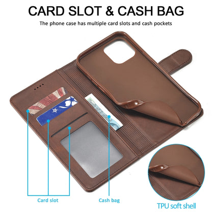 For iPhone 13 LC.IMEEKE Calf Texture Horizontal Flip Leather Case with Holder & Card Slots & Wallet(Brown) - iPhone 13 Cases by LC.IMEEKE | Online Shopping UK | buy2fix